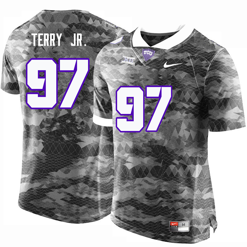 Men #97 James Terry Jr. TCU Horned Frogs College Football Jerseys-Gray - Click Image to Close